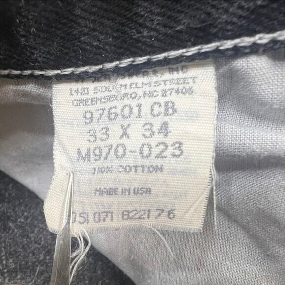 Wrangler Men's 33x34 Black Denim Ankle Jeans Made 100% Cotton USA Made - Picture 6 of 7